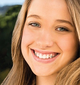 Teen girl smiling