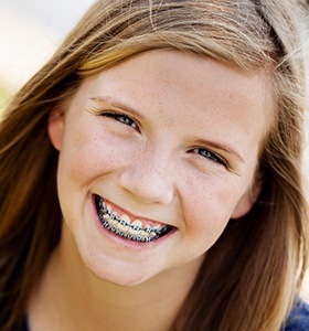 Teenager with braces