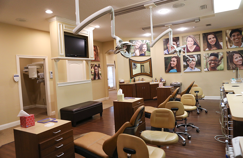 Row of orthodontic treatment chairs