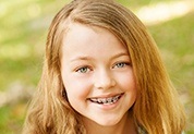 Young girl with phase 1 pediatric braces