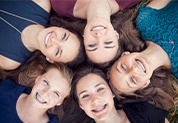 Group of teens smiling together