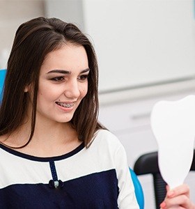 Teen girl with braces