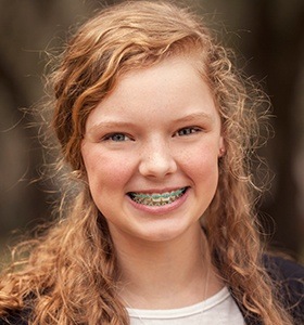 Teen patient with braces