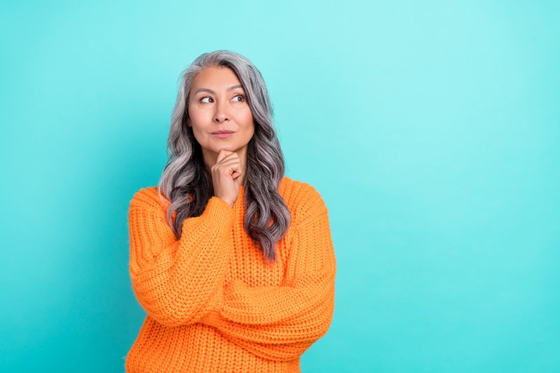 Woman has curious expression